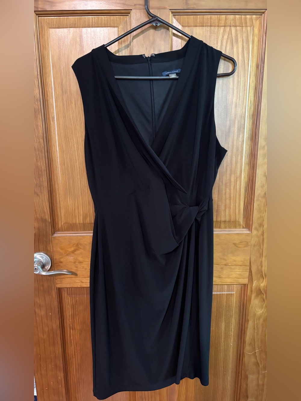 Tommy Hilfiger Black Sleeveless Wrap Midi Dress